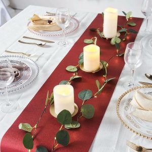 Disposable Runners & Napkins |  9ft Burgundy Glitzing Glitter Table Runner, Disposable Paper Table Runner