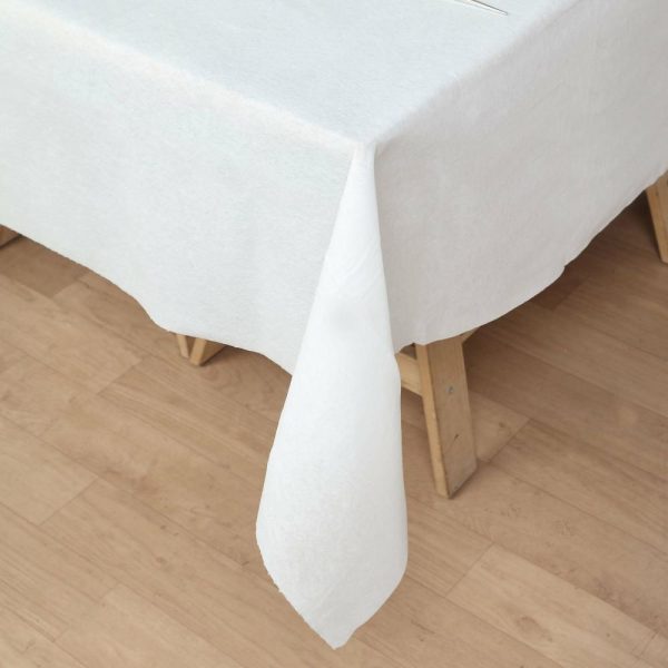 Disposable Tablecloth Collection |  70″x70″ White Airlaid Paper Tablecloth, Soft Linen-Feel Disposable Square Tablecloth