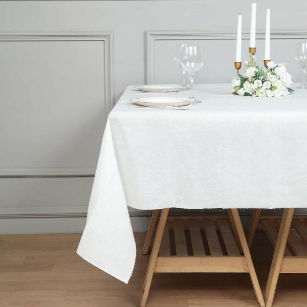 Disposable Tablecloth Collection |  70″x70″ White Airlaid Paper Tablecloth, Soft Linen-Feel Disposable Square Tablecloth