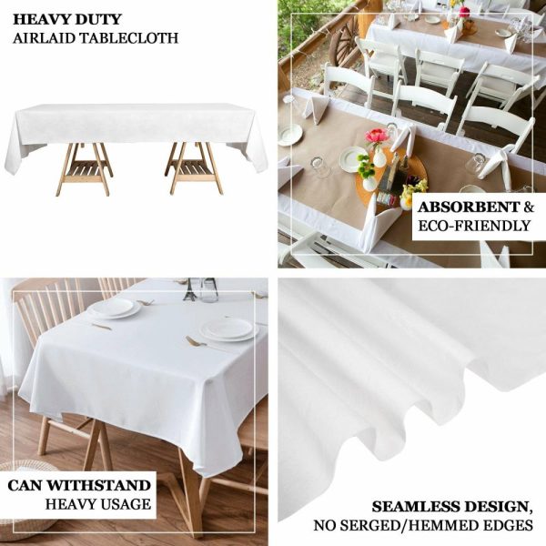 Disposable Tablecloth Collection |  70″x70″ White Airlaid Paper Tablecloth, Soft Linen-Feel Disposable Square Tablecloth