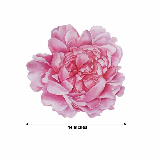 Eco-Friendly Natural Tableware |  10 Pack Pink Peony Flower Disposable Table Mats, 14″ Cardboard Paper Floral Placemats – 400GSM