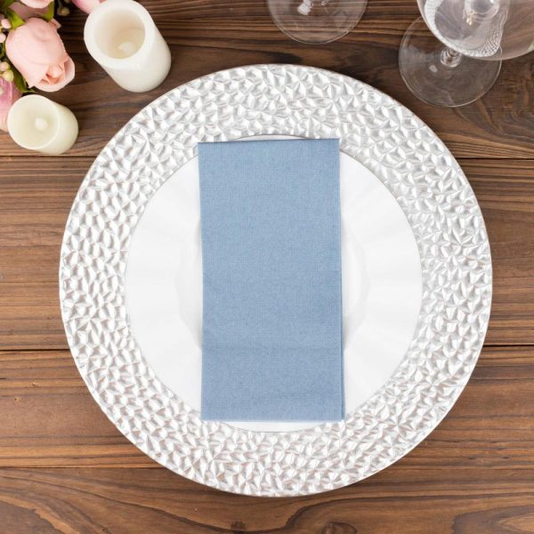 Eco-Friendly Natural Tableware |  20 Pack Dusty Blue Soft Linen-Feel Airlaid Paper Dinner Napkins, Highly Absorbent Disposable Party Napkins