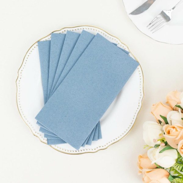 Eco-Friendly Natural Tableware |  20 Pack Dusty Blue Soft Linen-Feel Airlaid Paper Dinner Napkins, Highly Absorbent Disposable Party Napkins