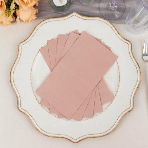 Eco-Friendly Natural Tableware |  50 Pack 2 Ply Soft Dusty Rose Disposable Party Napkins, Wedding Reception Dinner Paper Napkins