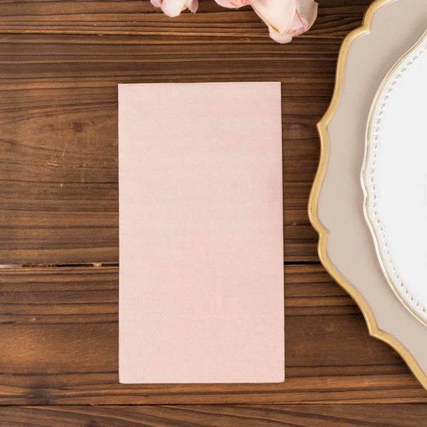 Eco-Friendly Natural Tableware |  50 Pack 2 Ply Soft Dusty Rose Disposable Party Napkins, Wedding Reception Dinner Paper Napkins