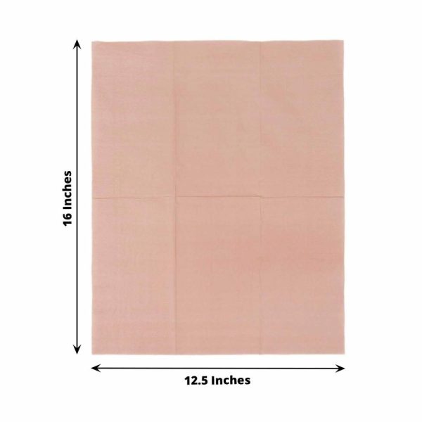 Eco-Friendly Natural Tableware |  50 Pack 2 Ply Soft Dusty Rose Disposable Party Napkins, Wedding Reception Dinner Paper Napkins