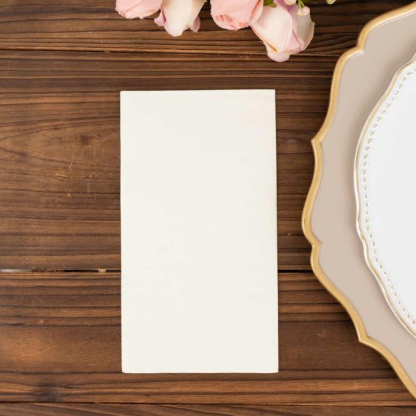 Eco-Friendly Natural Tableware |  50 Pack 2 Ply Soft Ivory Disposable Party Napkins, Wedding Reception Dinner Paper Napkins