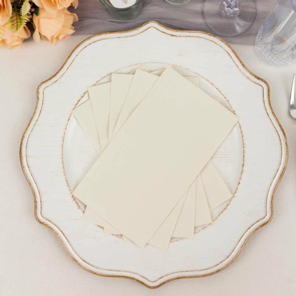 Eco-Friendly Natural Tableware |  50 Pack 2 Ply Soft Ivory Disposable Party Napkins, Wedding Reception Dinner Paper Napkins