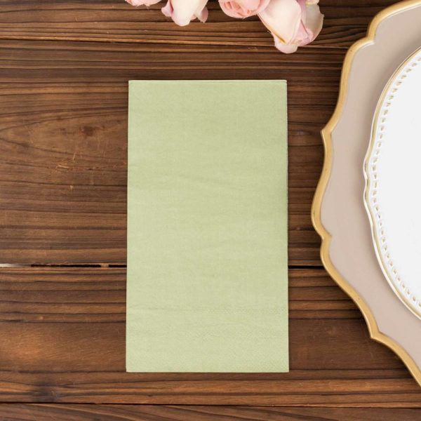 Eco-Friendly Natural Tableware |  50 Pack 2 Ply Soft Sage Green Disposable Party Napkins, Wedding Reception Dinner Paper Napkins