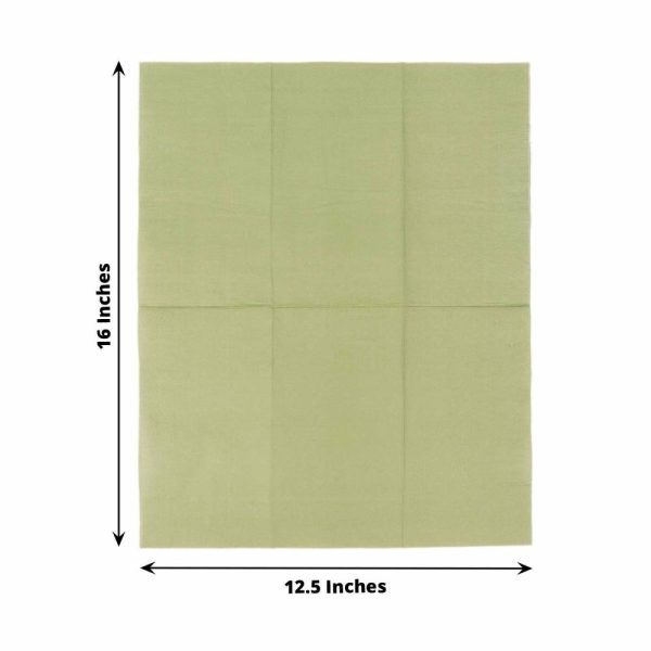 Eco-Friendly Natural Tableware |  50 Pack 2 Ply Soft Sage Green Disposable Party Napkins, Wedding Reception Dinner Paper Napkins