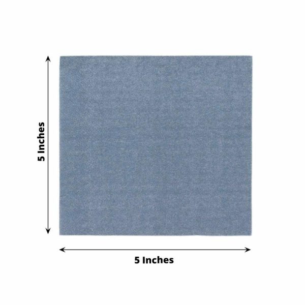 Eco-Friendly Natural Tableware |  50 Pack Dusty Blue Soft 2-Ply Disposable Cocktail Napkins, Paper Beverage Napkins 18 GSM – 5″x5″