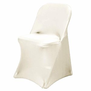 Folding Chair Covers |  Beige Spandex Stretch Fitted Folding Slip On Chair Cover – 160 GSM