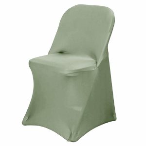 Folding Chair Covers |  Dusty Sage Green Spandex Fitted Folding Slip On Chair Cover – 160 GSM