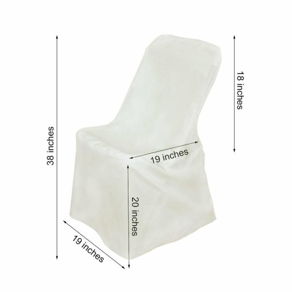 Folding Chair Covers |  Ivory Polyester Lifetime Folding Chair Covers, Durable Reusable Slip On Chair Covers