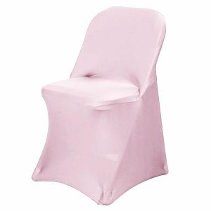 Folding Chair Covers |  Pink Spandex Stretch Fitted Folding Slip On Chair Cover – 160 GSM