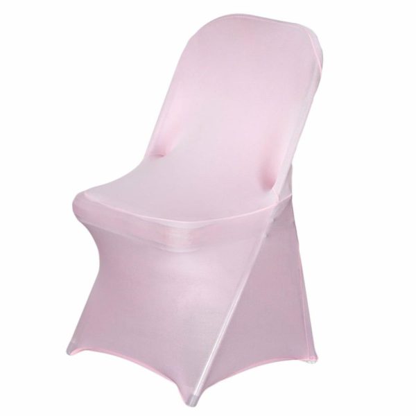 Folding Chair Covers |  Pink Spandex Stretch Fitted Folding Slip On Chair Cover – 160 GSM