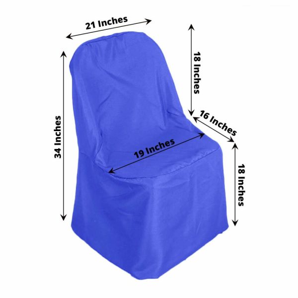 Folding Chair Covers |  Royal Blue Polyester Folding Chair Cover, Reusable Stain Resistant Slip On Chair Cover