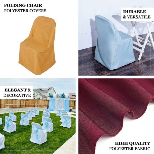 Folding Chair Covers |  Royal Blue Polyester Folding Chair Cover, Reusable Stain Resistant Slip On Chair Cover