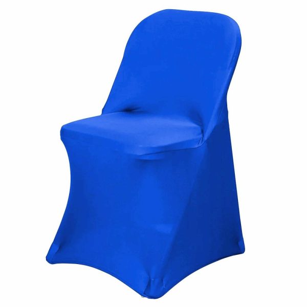 Folding Chair Covers |  Royal Blue Spandex Stretch Fitted Folding Slip On Chair Cover – 160 GSM