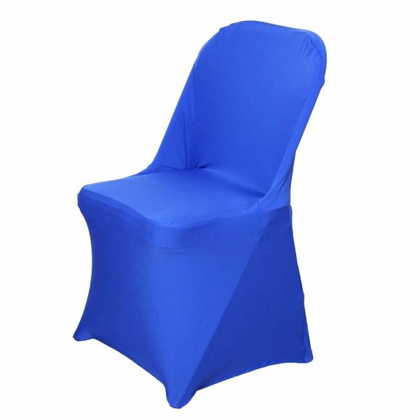 Folding Chair Covers |  Royal Blue Spandex Stretch Fitted Folding Slip On Chair Cover – 160 GSM