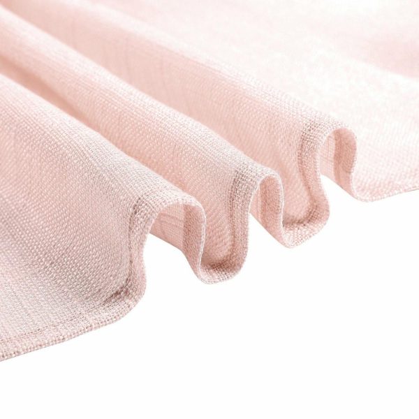 Jute & Lace |  108″ Blush Seamless Linen Round Tablecloth, Slubby Textured Wrinkle Resistant Tablecloth