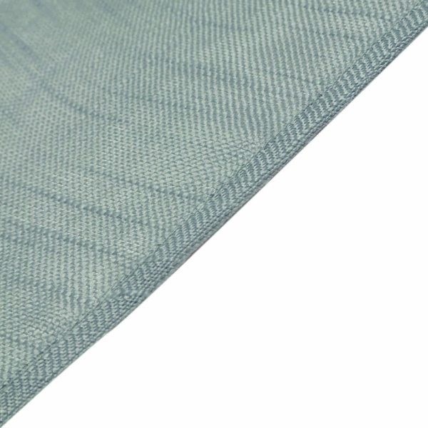 Jute & Lace |  120″ Dusty Blue Seamless Round Tablecloth, Linen Table Cloth With Slubby Textured, Wrinkle Resistant for 5 Foot Table With Floor-Length Drop