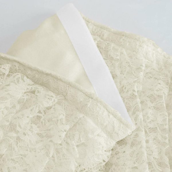 Jute & Lace |  14ft Ivory Premium Pleated Lace Table Skirt