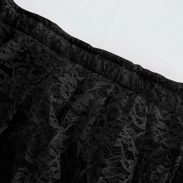 Jute & Lace |  21ft Black Premium Pleated Lace Table Skirt