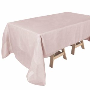 Jute & Lace |  60″x126″ Blush Seamless Rectangular Tablecloth, Linen Table Cloth With Slubby Textured, Wrinkle Resistant