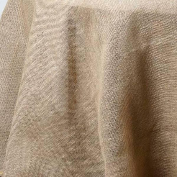 Jute & Lace |  90″ Natural Round Burlap Rustic Seamless Tablecloth Jute Linen Table Decor