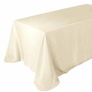 Jute & Lace |  90″x132″ Beige Seamless Rectangular Tablecloth, Linen Table Cloth With Slubby Textured, Wrinkle Resistant for 6 Foot Table With Floor-Length Drop