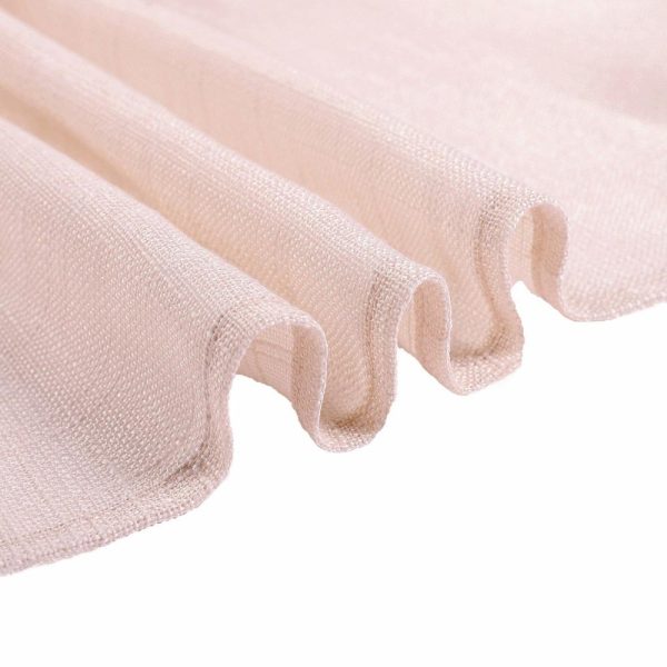 Jute & Lace |  90″x132″ Blush Seamless Rectangular Tablecloth, Linen Table Cloth With Slubby Textured, Wrinkle Resistant for 6 Foot Table With Floor-Length Drop