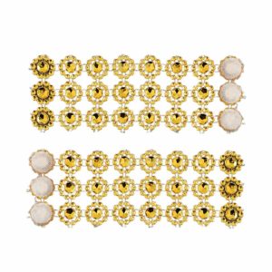 Napkin Rings |  10 Pack Gold Sunflower Diamond Rhinestones Napkin Holders With Velcro, Elegant Wedding Napkin Rings