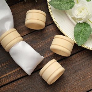 Napkin Rings |  4 Pack Eco Friendly Natural Wooden Napkin Holder Rings, Disposable