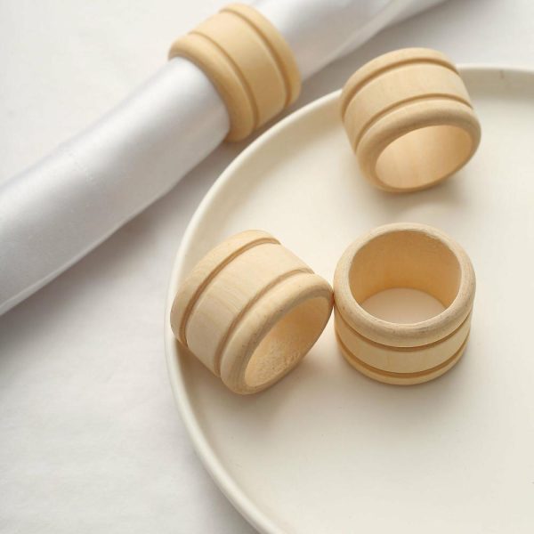 Napkin Rings |  4 Pack Eco Friendly Natural Wooden Napkin Holder Rings, Disposable