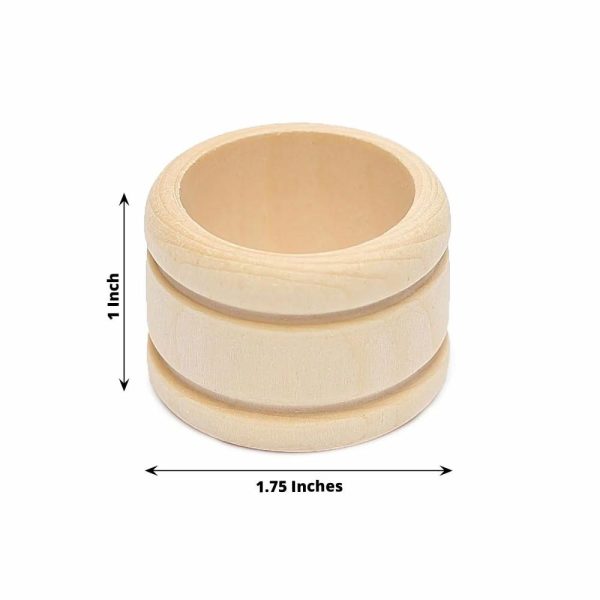 Napkin Rings |  4 Pack Eco Friendly Natural Wooden Napkin Holder Rings, Disposable