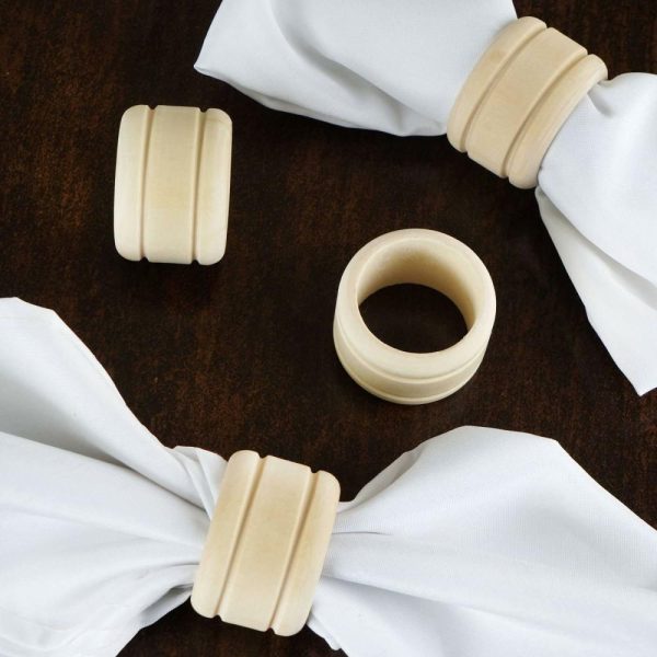 Napkin Rings |  4 Pack Eco Friendly Natural Wooden Napkin Holder Rings, Disposable