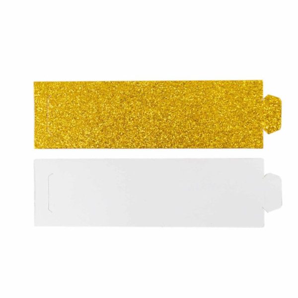 Napkin Rings |  50 Pack Gold Glitter Paper Napkin Holders, 1.5″ Disposable Napkin Rings