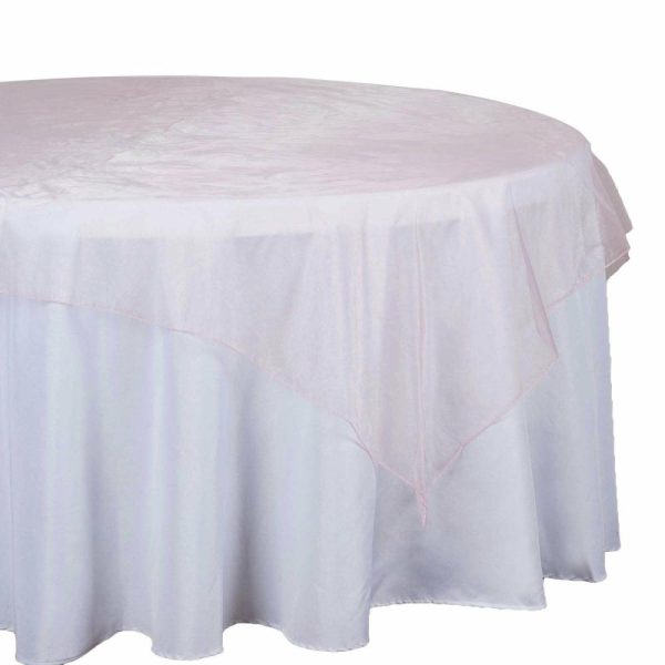 Organza |  72″x72″ Blush Organza Square Table Overlay