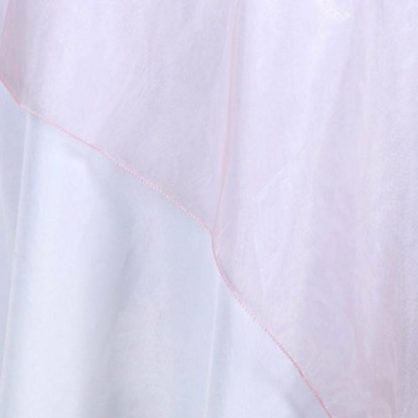 Organza |  72″x72″ Blush Organza Square Table Overlay