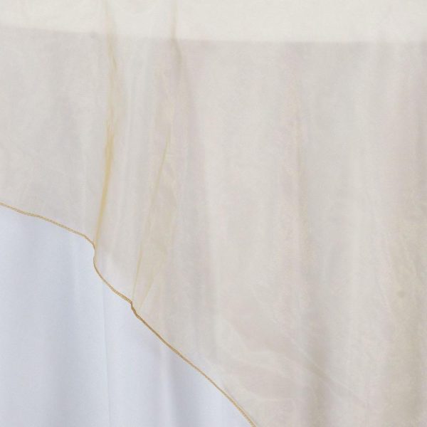 Organza |  72″x72″ Gold Organza Square Table Overlay