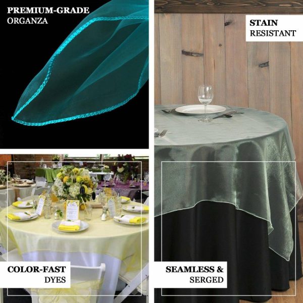 Organza |  72″x72″ Gold Organza Square Table Overlay