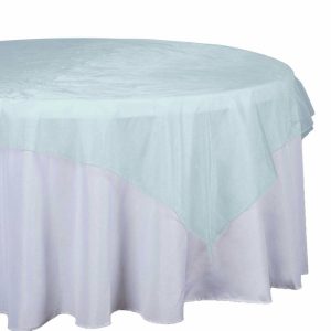 Organza |  72″x72″ Light Blue Organza Square Table Overlay