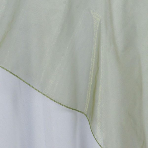 Organza |  72″x72″ Olive Green Organza Square Table Overlay