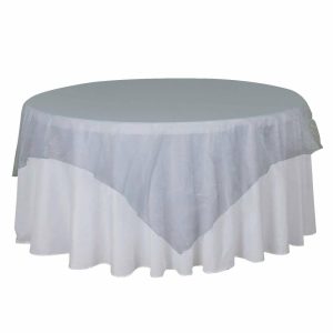 Organza |  90″ x 90″ Light Blue Organza Table Square Overlay