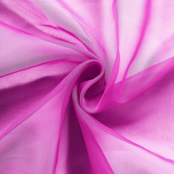 Organza & Chiffon Sashes |  5 Pack 6″x108″ Fuchsia Sheer Organza Chair Sashes