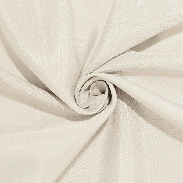 Polyester |  108″ Beige Seamless Polyester Round Tablecloth