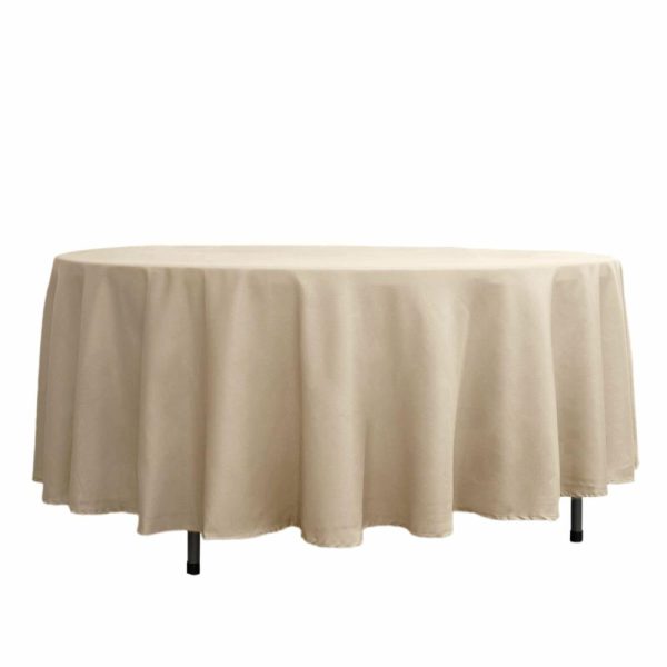 Polyester |  108″ Nude Seamless Polyester Round Tablecloth