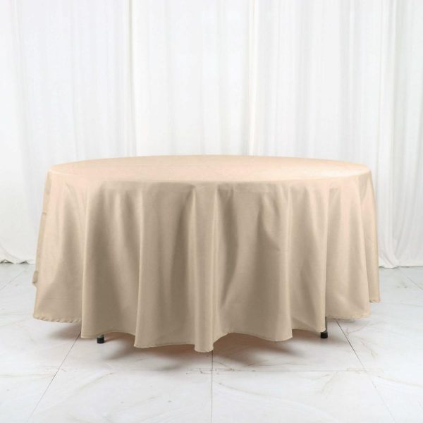 Polyester |  108″ Nude Seamless Polyester Round Tablecloth