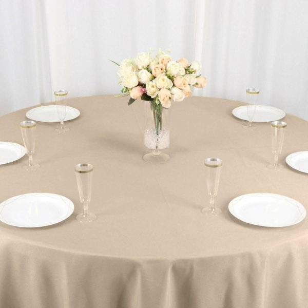 Polyester |  108″ Nude Seamless Polyester Round Tablecloth